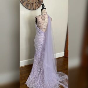 Lilac light purple sparkly beaded prom dress, formal dress or evening gown